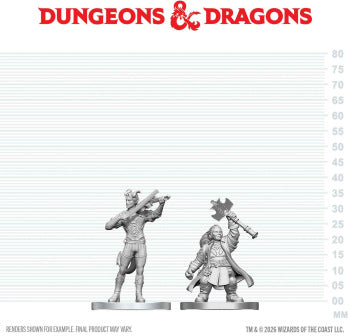 Dnd Unpainted Minis Tiefling Bard & Dwarf Cleric