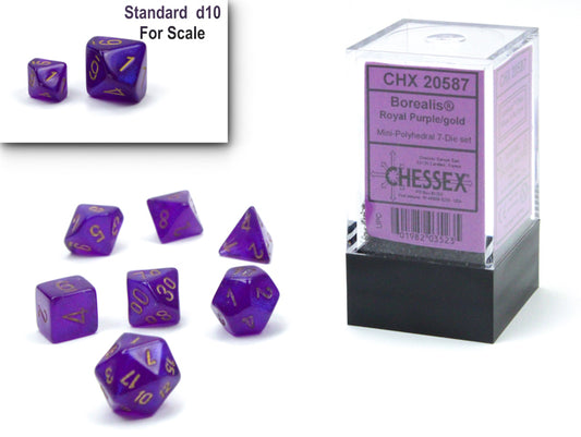 Borealis: Mini-Hedral Purple / Gold Luminary  - Chessex