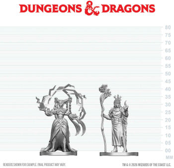 Dnd Unpainted Minis Human Druid & Elf Sorcerer