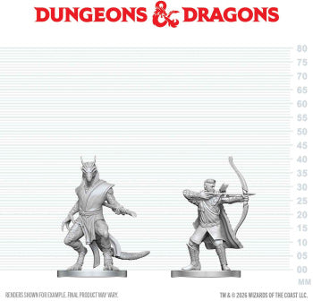 Dnd Unpainted Minis Elf Ranger & Dragonborn Monk