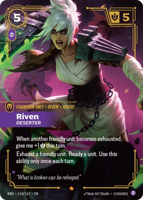 Riven, Deserter